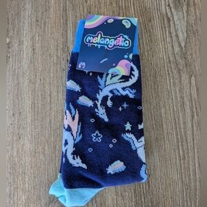 Melangetic Blue and Pink Dragon Socks